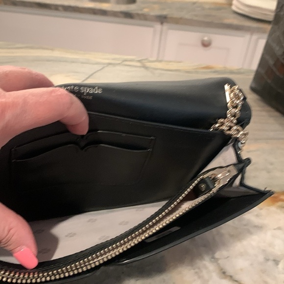 ♠️ Kate Spade Black Lula VERSATILE Clutch Crossbody or Shoulder Bag Black ♠️ - Picture 7 of 10